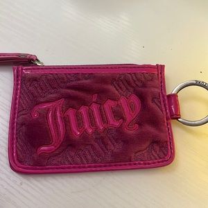 Juicy Couture Hot Pink Purple Keychain Wallet Card Case